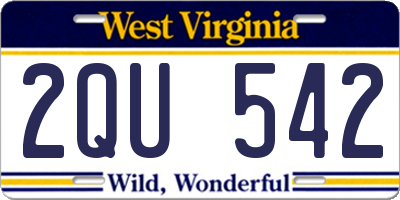 WV license plate 2QU542
