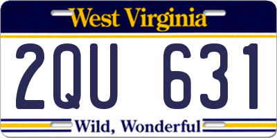WV license plate 2QU631