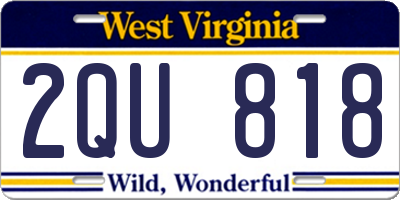 WV license plate 2QU818