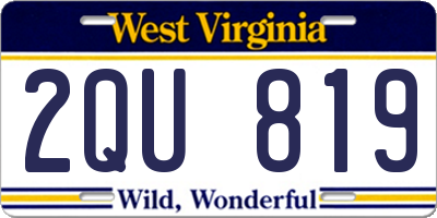WV license plate 2QU819
