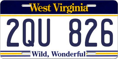 WV license plate 2QU826