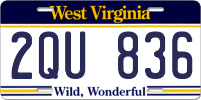 WV license plate 2QU836