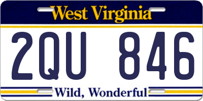 WV license plate 2QU846
