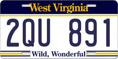WV license plate 2QU891