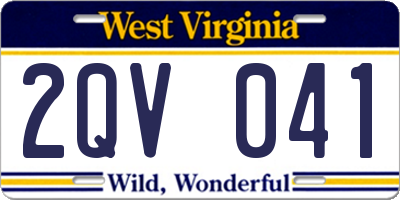 WV license plate 2QV041