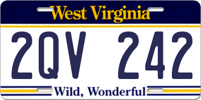 WV license plate 2QV242