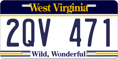 WV license plate 2QV471