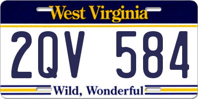 WV license plate 2QV584
