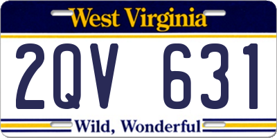 WV license plate 2QV631