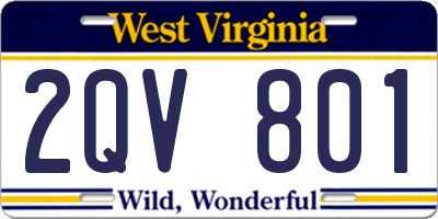 WV license plate 2QV801