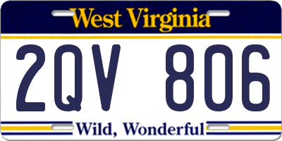WV license plate 2QV806