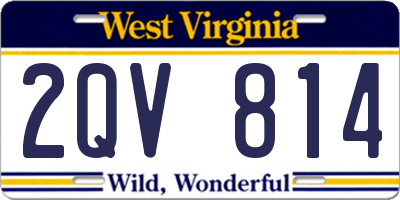 WV license plate 2QV814