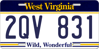 WV license plate 2QV831