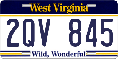 WV license plate 2QV845