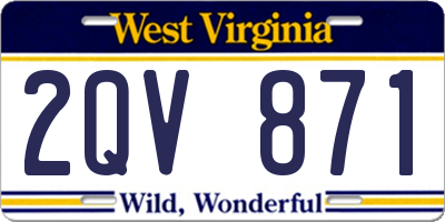 WV license plate 2QV871