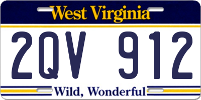 WV license plate 2QV912