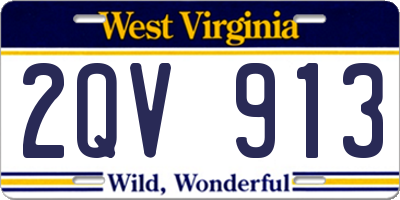 WV license plate 2QV913