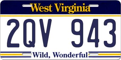 WV license plate 2QV943
