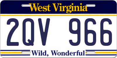 WV license plate 2QV966