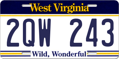 WV license plate 2QW243