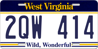 WV license plate 2QW414