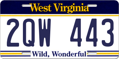 WV license plate 2QW443