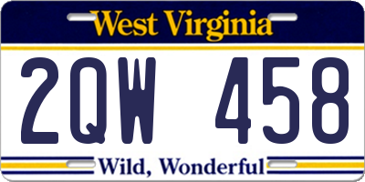 WV license plate 2QW458