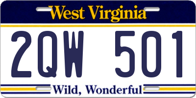WV license plate 2QW501