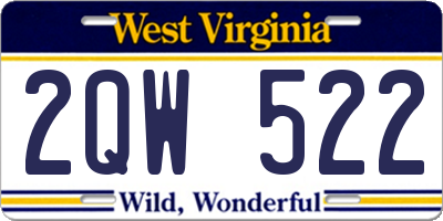 WV license plate 2QW522