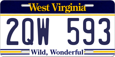 WV license plate 2QW593