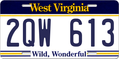 WV license plate 2QW613