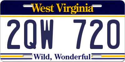 WV license plate 2QW720