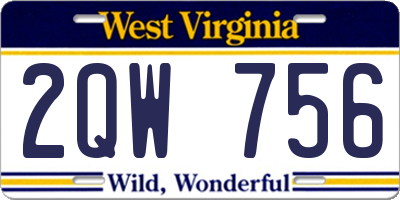 WV license plate 2QW756