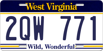 WV license plate 2QW771
