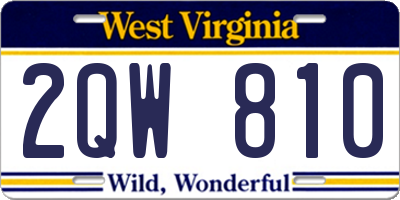 WV license plate 2QW810