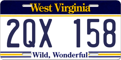 WV license plate 2QX158