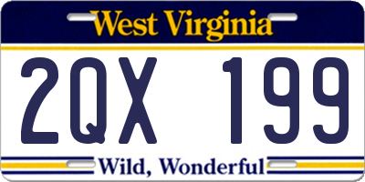 WV license plate 2QX199