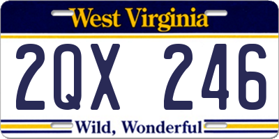 WV license plate 2QX246