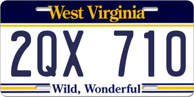 WV license plate 2QX710