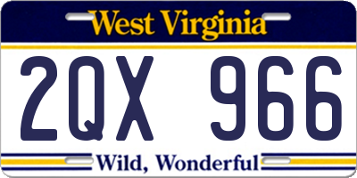 WV license plate 2QX966