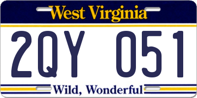 WV license plate 2QY051