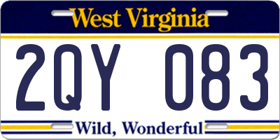 WV license plate 2QY083