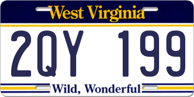 WV license plate 2QY199