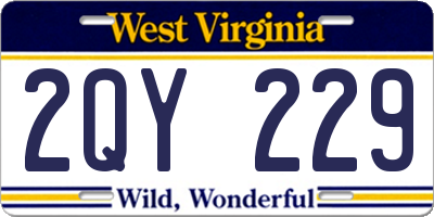 WV license plate 2QY229