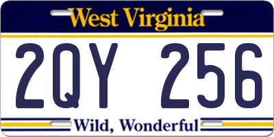 WV license plate 2QY256