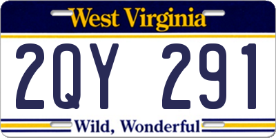 WV license plate 2QY291