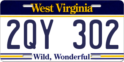 WV license plate 2QY302