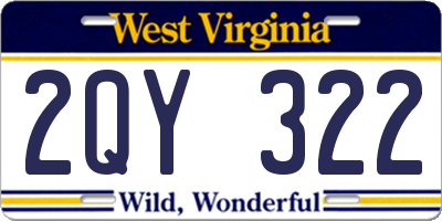 WV license plate 2QY322