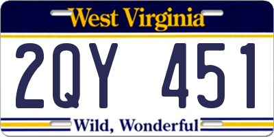 WV license plate 2QY451