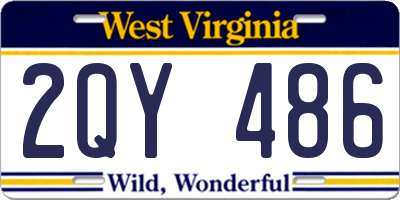WV license plate 2QY486